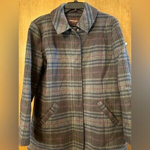 Johnston & Murphy Plaid Trench Coat - Black and Gray